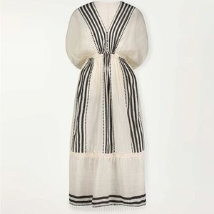 Lemlem LEILA plunge dress linen size M